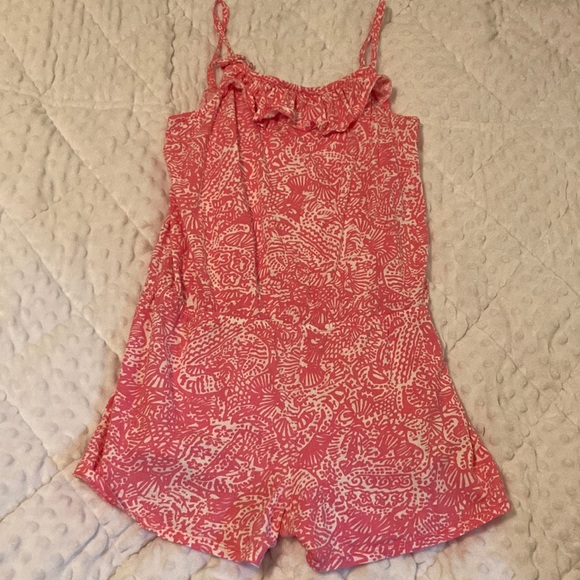 Lilly Pulitzer Other - Lily Pulitzer pink romper, girls XL/12-14. Lightly worn, perfect for summer!